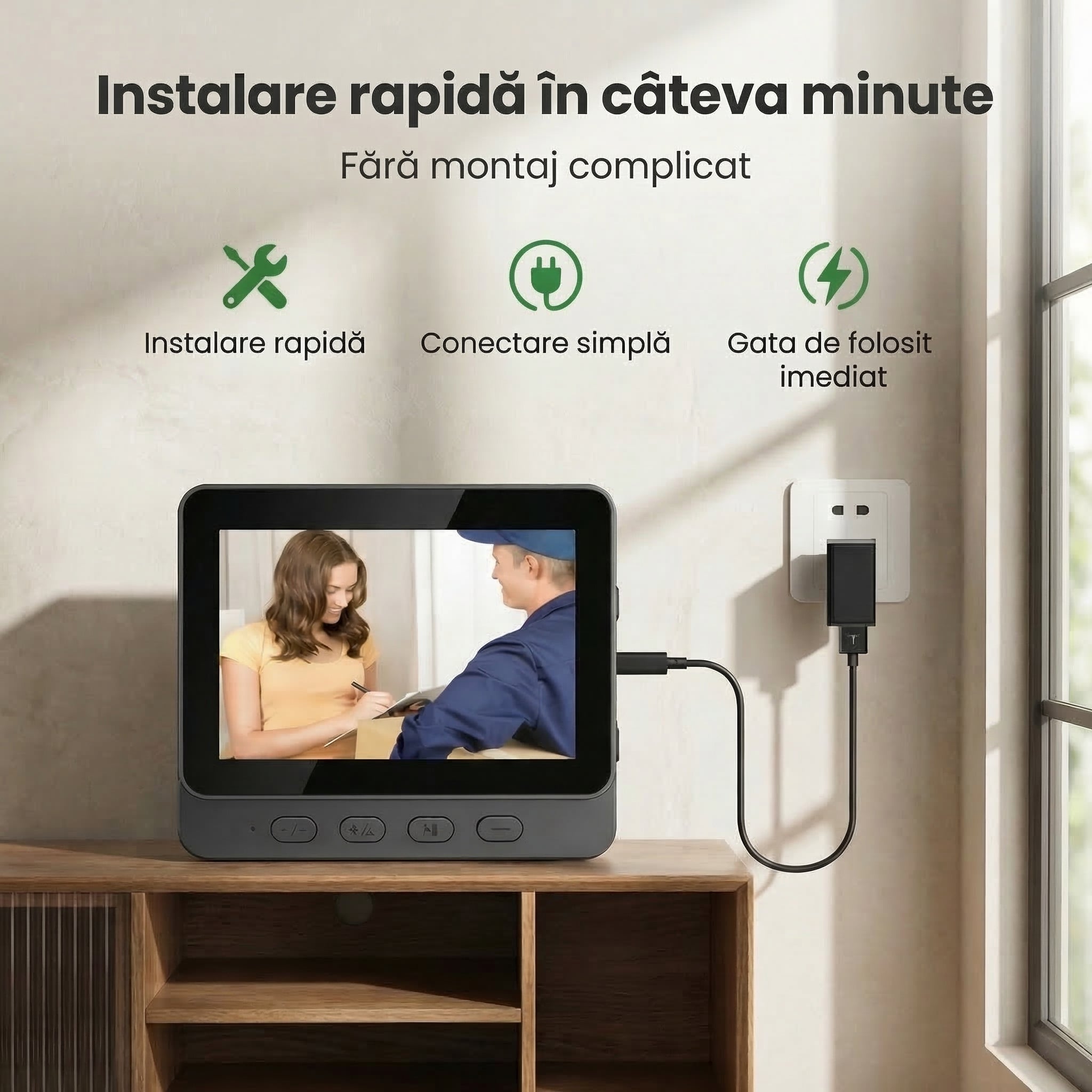 Sonerie Video Wireless - Cu Ecran, Fără Telefon